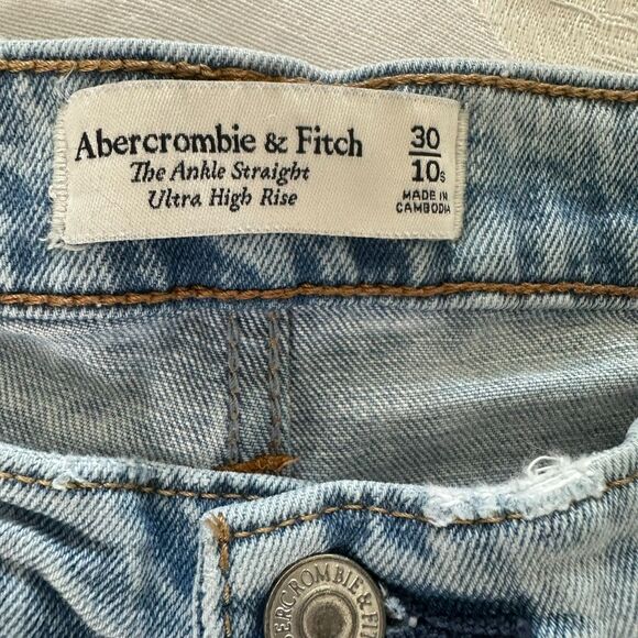 Abercrombie & Fitch Womens The Ankle Straight Ultra Hi Rise Jeans Blue Sz 30/10s - Picture 8 of 16